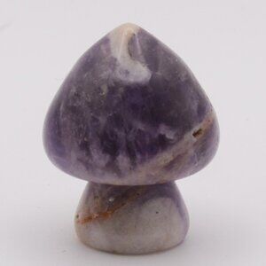 ✨ Chevron Amethyst Mushroom Carving – Polished Crystal ✨